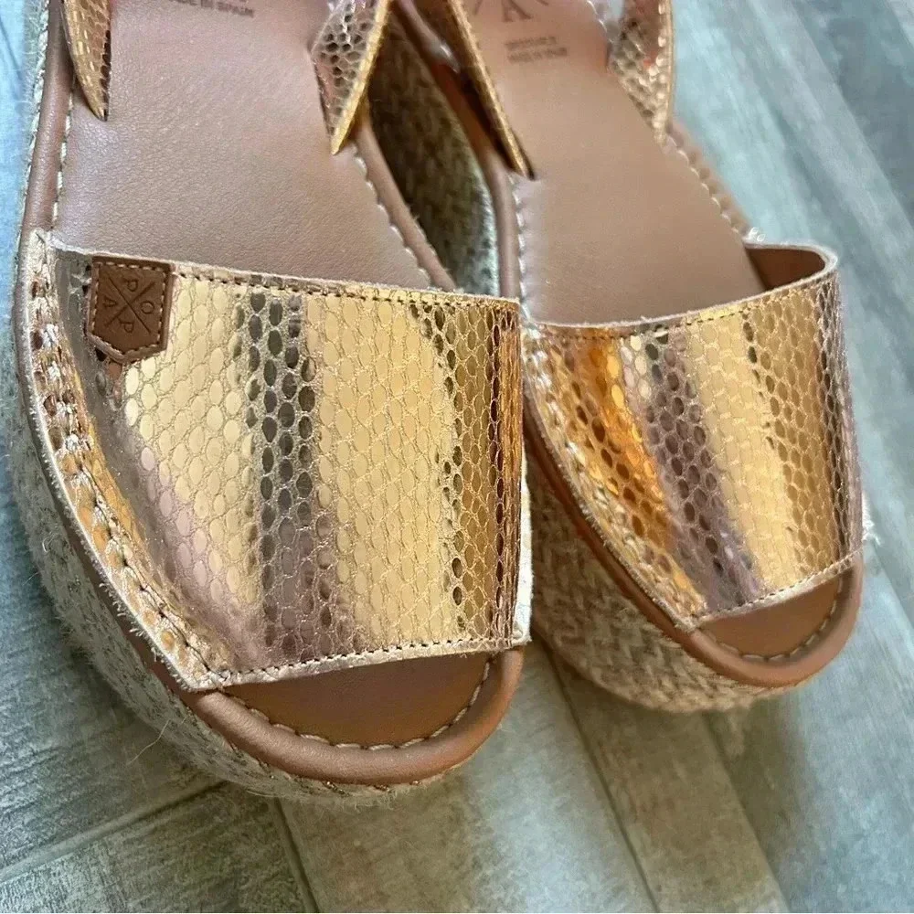 POPA Platform Sandals in Rose Gold | size 35